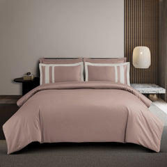 Malako Luxe: Oslo Collection 550TC Mauve/Wine 100% Cotton Super King Size Bedding