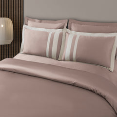 Malako Luxe: Oslo Collection 550TC Mauve/Wine 100% Cotton Super King Size Bedding