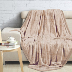 Double Bed Size: Malako Plush Beige AC Blanket - MALAKO