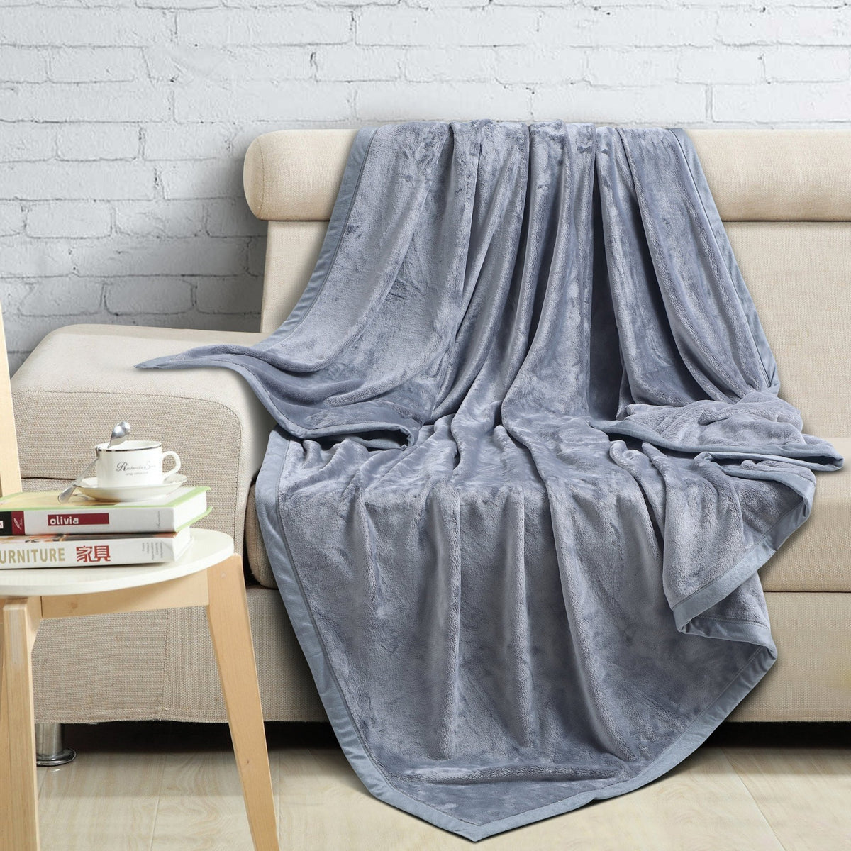 Double Bed Size: Malako Plush Grey AC Blanket - MALAKO