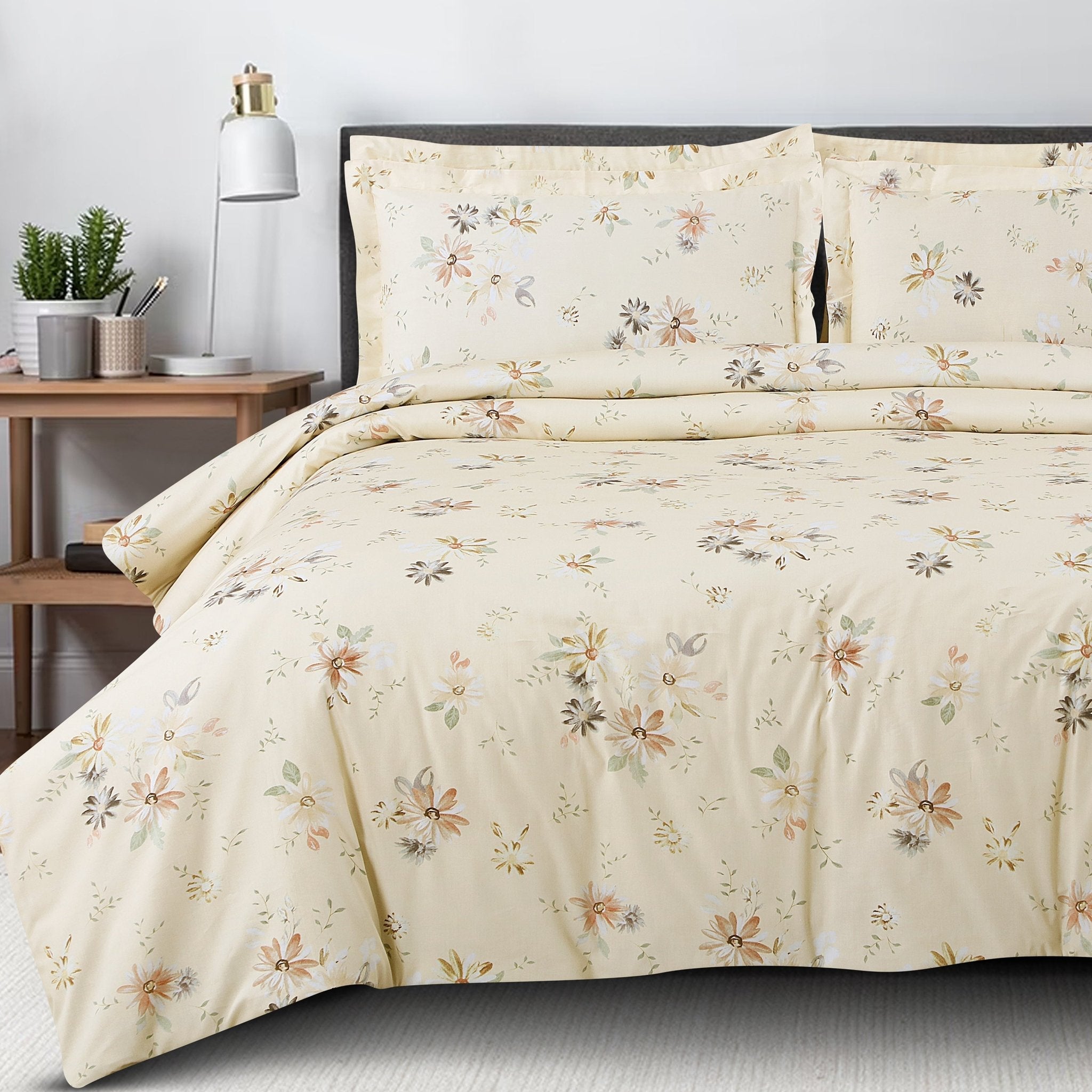 Malako Basel Fohn Floral 100% Cotton King Size Bedding Set - MALAKO