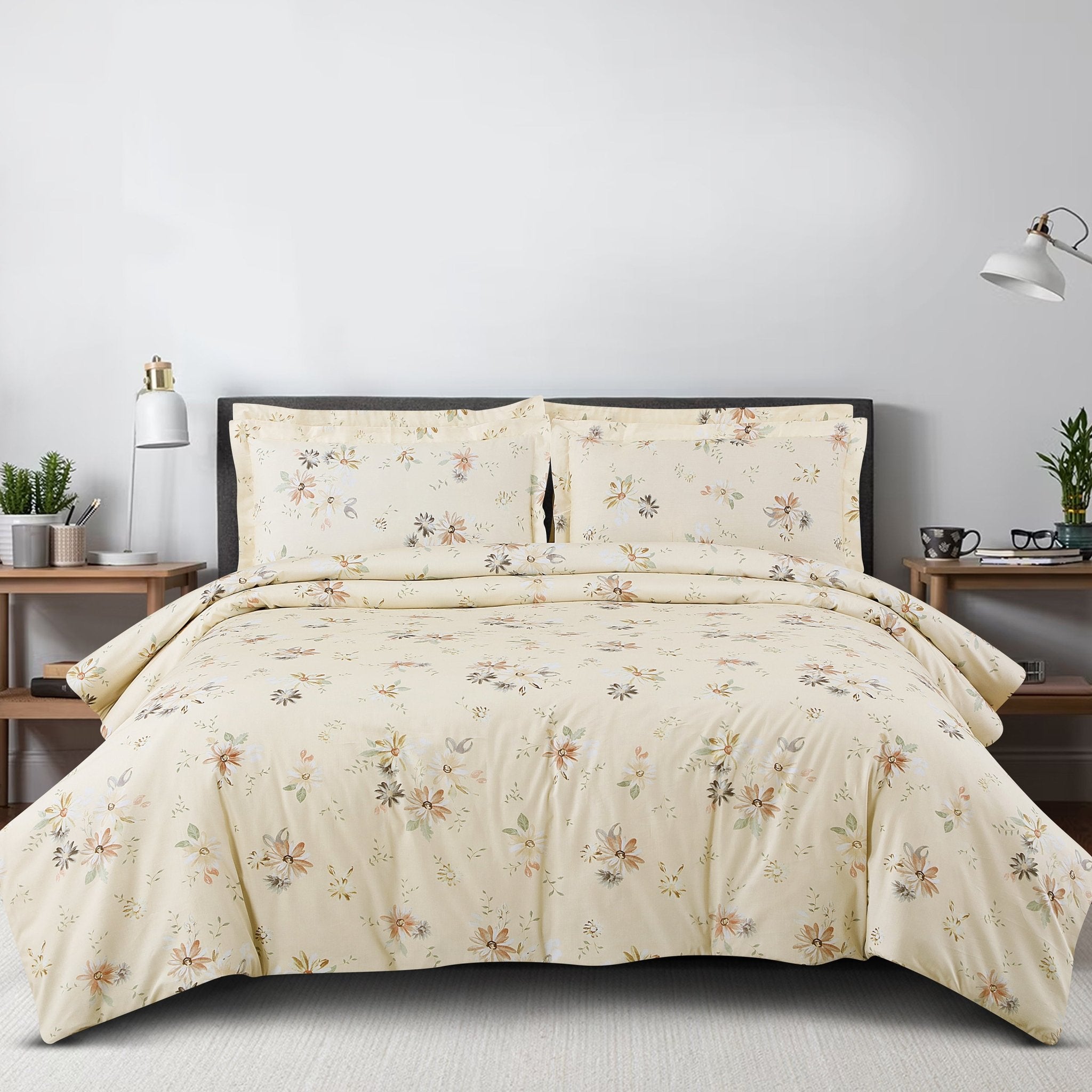 Malako Basel Fohn Floral 100% Cotton King Size Bedding Set - MALAKO