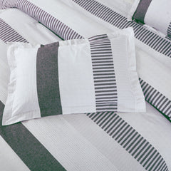 Malako Basel White & Grey Geometrical 100% Cotton King Size Bedding Set - MALAKO