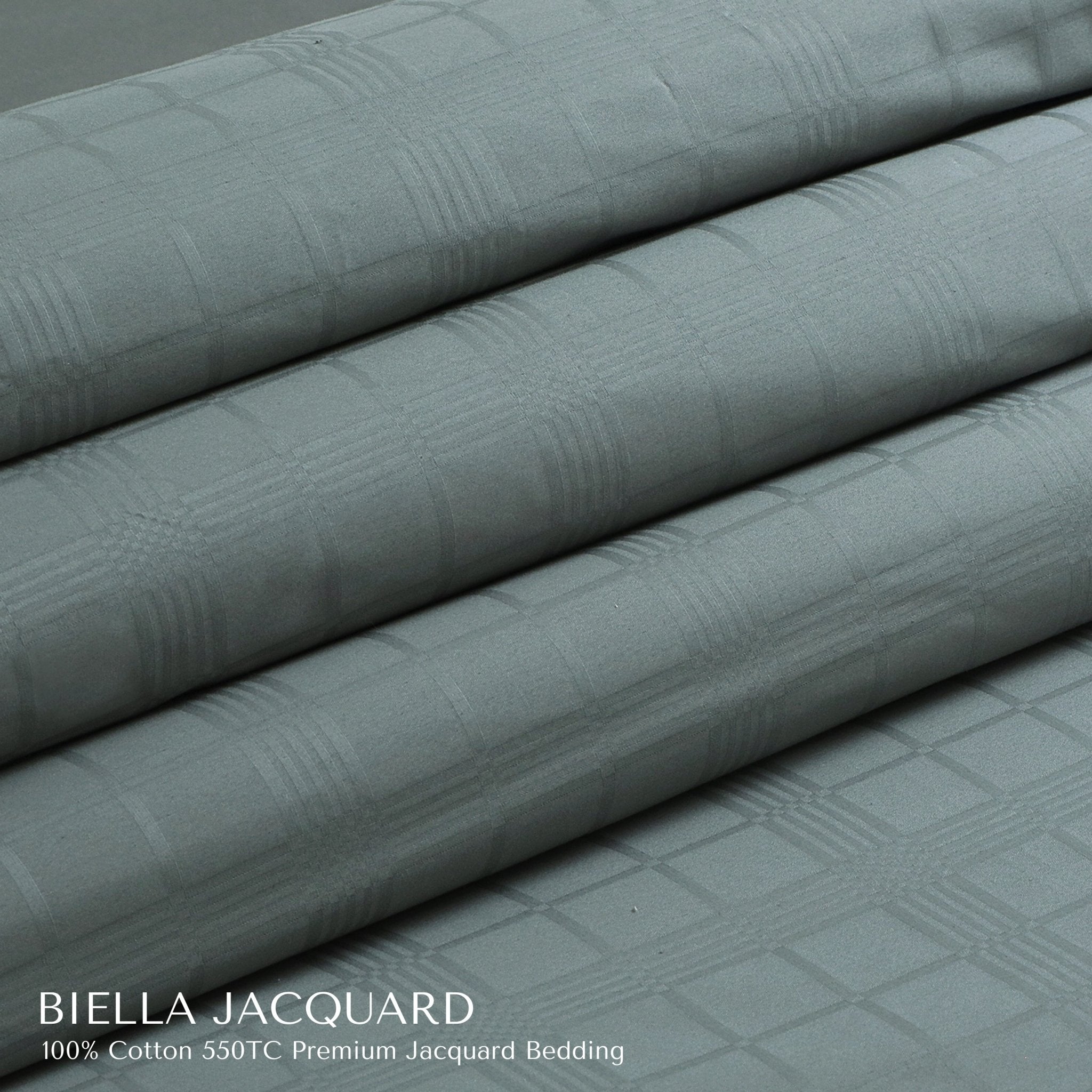 Malako Biella Jacquard Checkered 550 TC 100% Cotton King Size Bedding - MALAKO