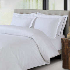 Malako Como Jacquard Brilliant White Checks 550 TC 100% Cotton King Size Bedding - MALAKO