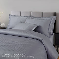 Malako Como Jacquard Checkered 550 TC 100% Cotton King Size Bedding - MALAKO