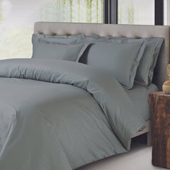 Malako Como Jacquard Olive Green Checks 550 TC 100% Cotton King Size Bedding - MALAKO