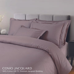 Malako Como Jacquard Wine Checks 550 TC 100% Cotton King Size Bedding - MALAKO