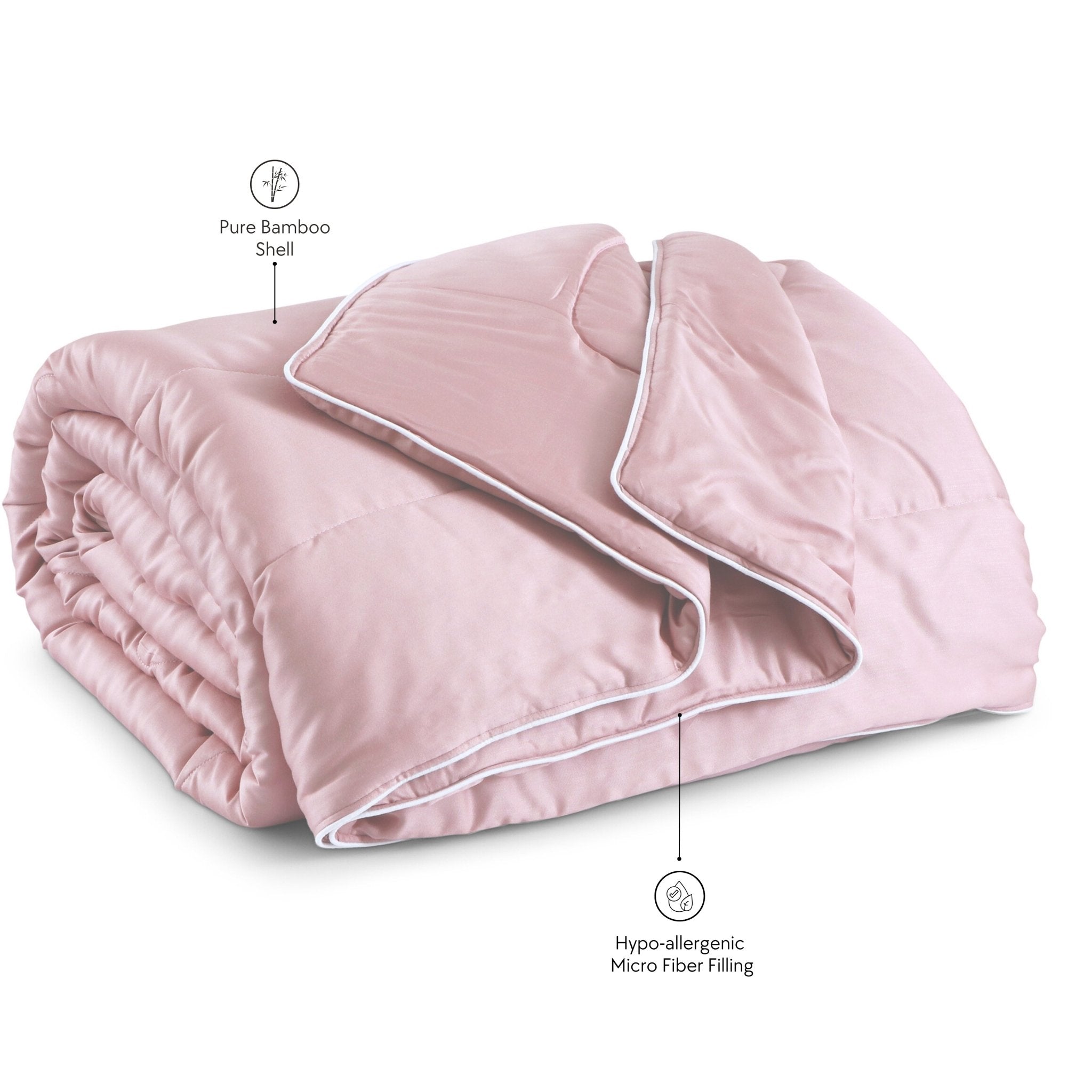 Malako Eco - Luxe Baby Pink 100% Bamboo Quilt/Comforter (For Summer: 200GSM) - MALAKO