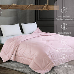 Malako Eco - Luxe Baby Pink 100% Bamboo Quilt/Comforter (For Summer: 200GSM) - MALAKO