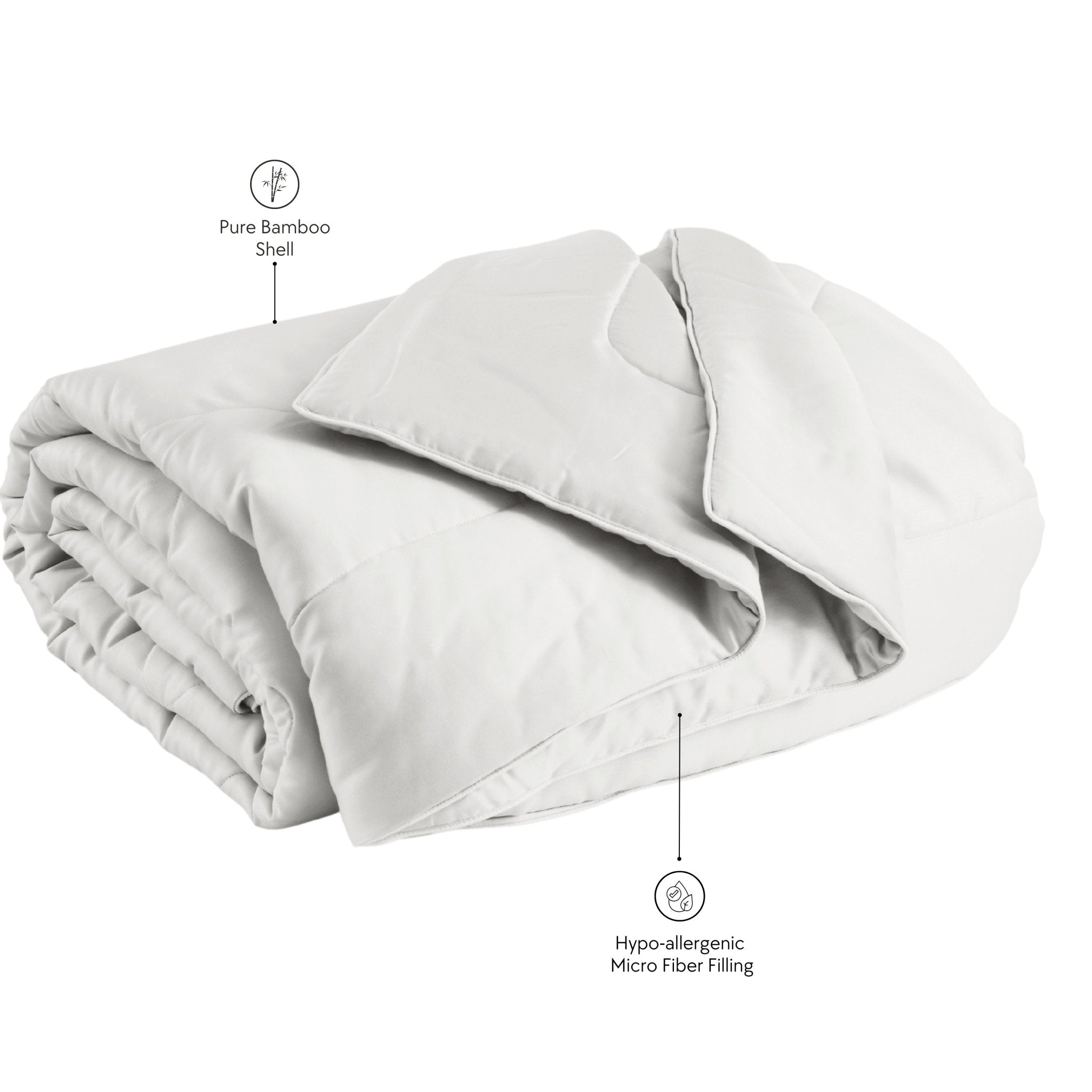 Malako Eco - Luxe Off White 100% Bamboo Quilt/Comforter (For Summer: 200GSM) - MALAKO