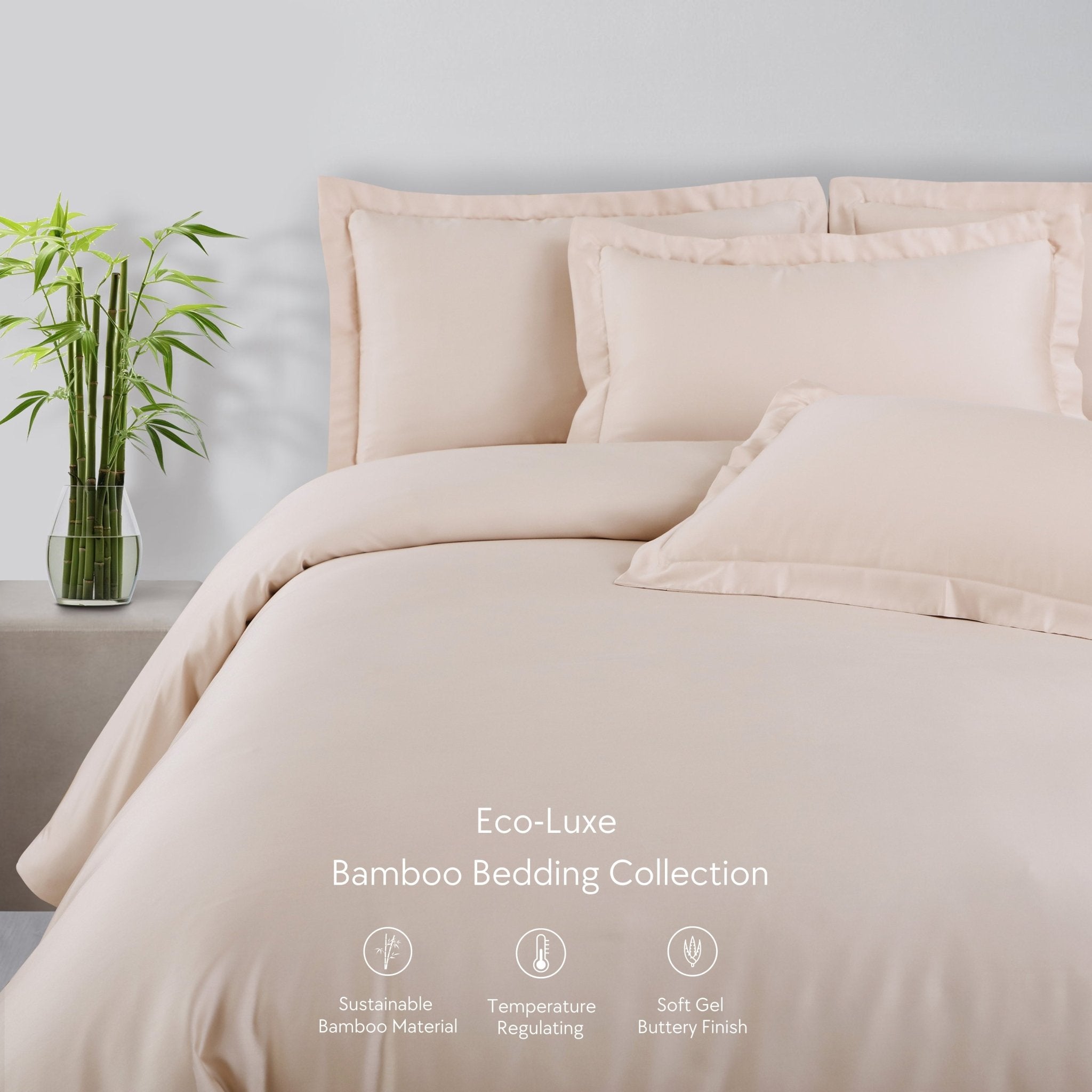 Malako Eco - Luxe: Premium Bamboo Bedding Collection (Beige) - MALAKO