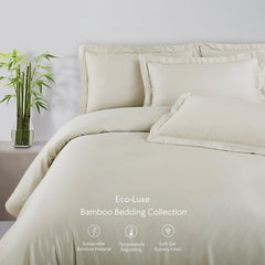 Malako Eco - Luxe: Premium Bamboo Bedding Collection (Olive Beige) - MALAKO