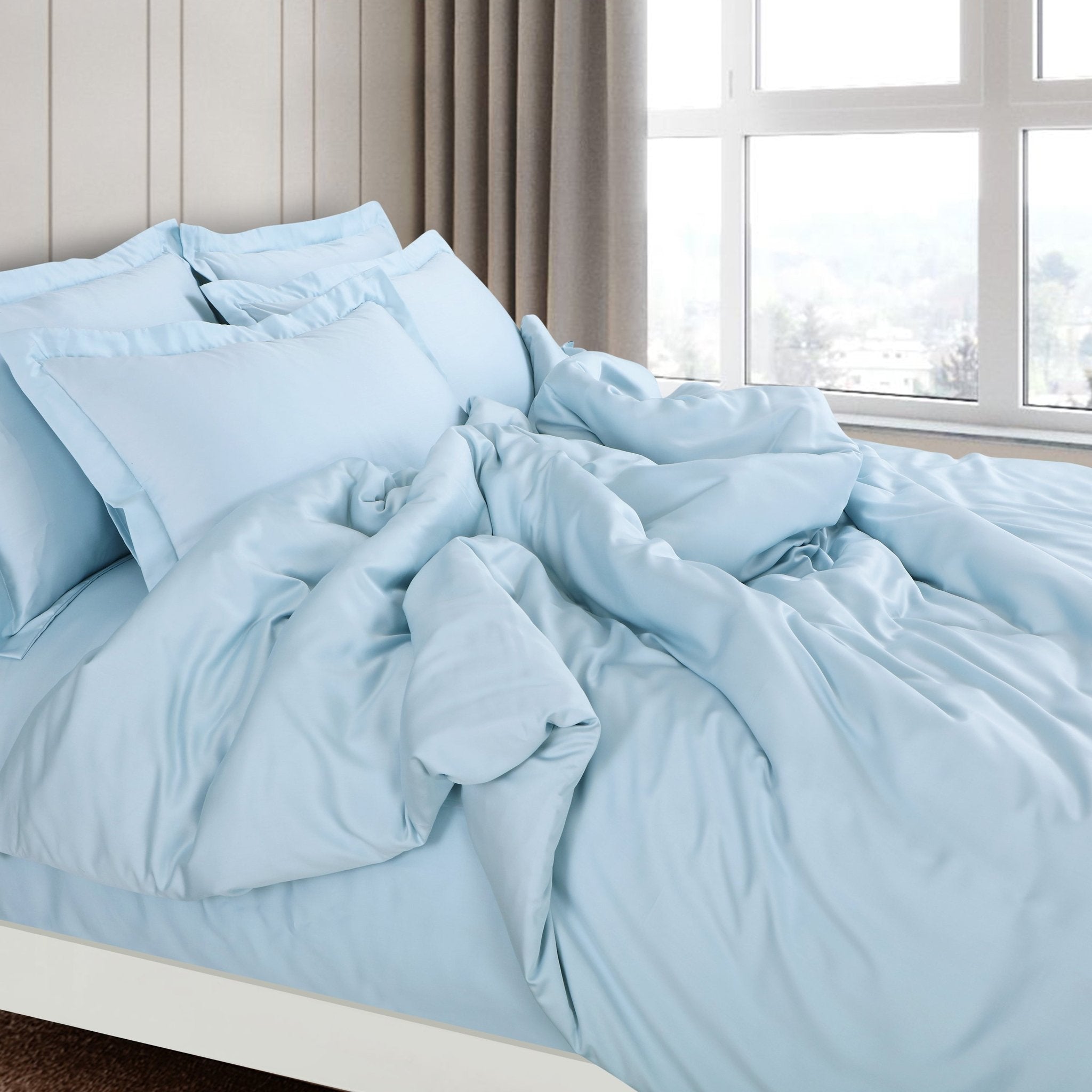 Malako Eco - Luxe: Premium Bamboo Bedding Collection (Sky Blue) - MALAKO