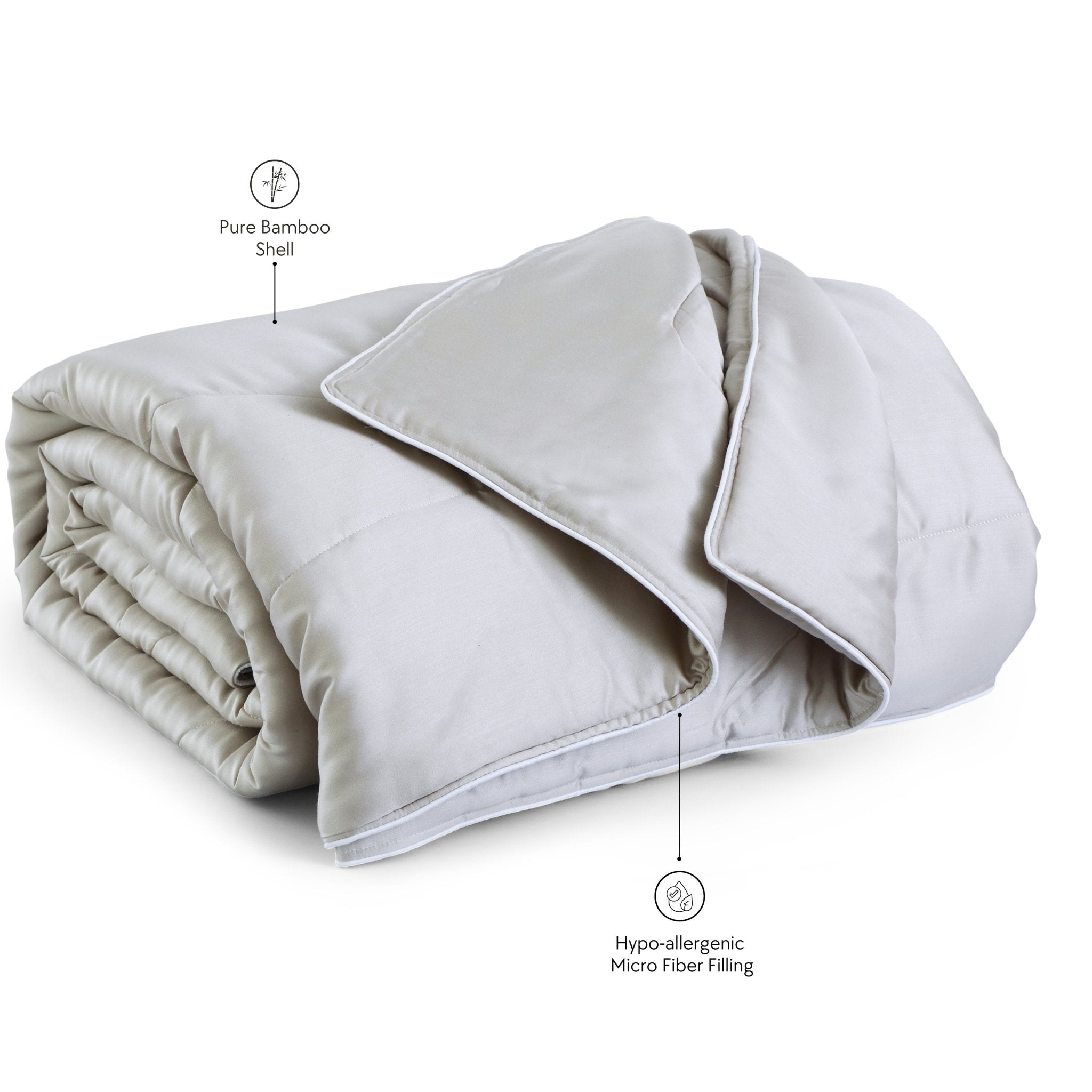 Malako Eco - Luxe Silver Grey 100% Bamboo Quilt/Comforter (For Summer: 200GSM) - MALAKO