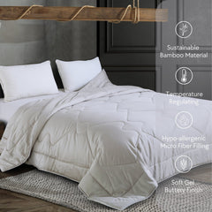 Malako Eco - Luxe Silver Grey 100% Bamboo Quilt/Comforter (For Summer: 200GSM) - MALAKO