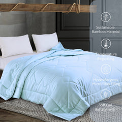 Malako Eco - Luxe Sky Blue 100% Bamboo Quilt/Comforter (For Winters: 360 GSM) - MALAKO