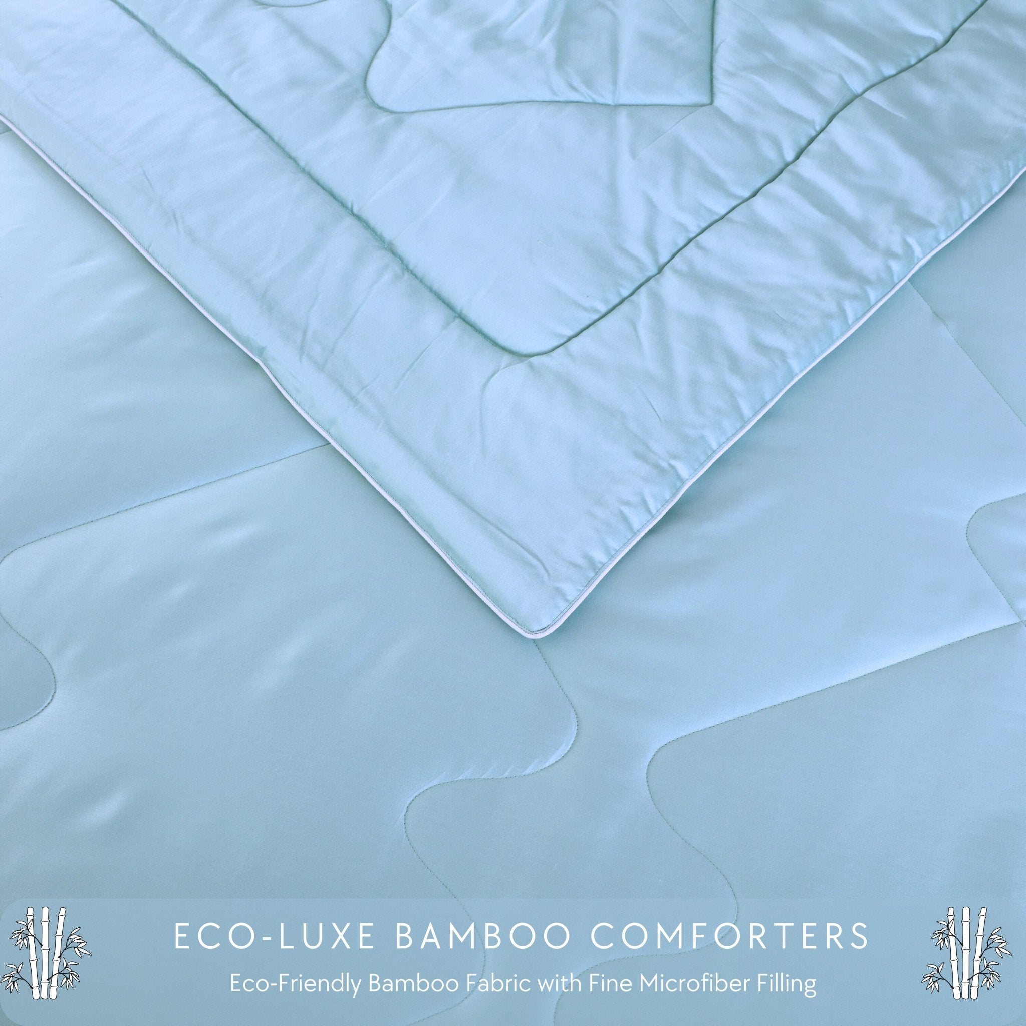 Malako Eco - Luxe Sky Blue 100% Bamboo Quilt/Comforter (For Winters: 360 GSM) - MALAKO