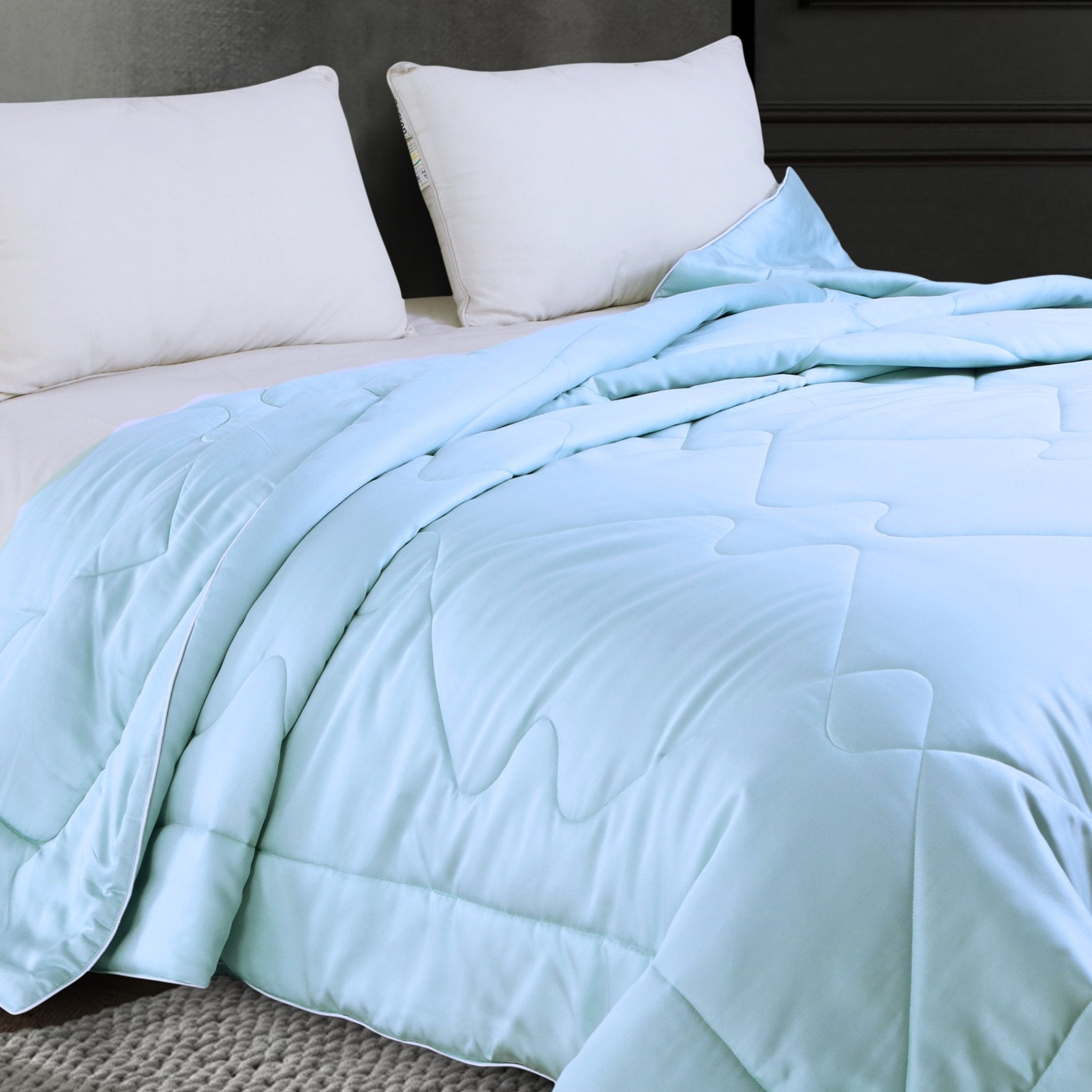 Malako Eco - Luxe Sky Blue 100% Bamboo Quilt/Comforter (For Winters: 360 GSM) - MALAKO