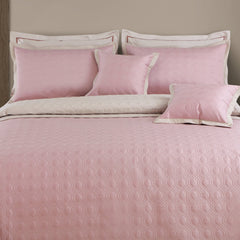 Malako Luxe 550 TC 100% Cotton Blush Pink & Beige Solid King Size Reversible Bedspread Set - MALAKO