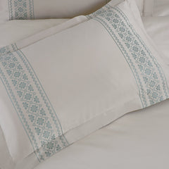 Malako Luxe Collection: 550 TC Olive Beige Premium Embroidered Bedding - MALAKO