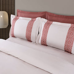 Malako Luxe Stitch & Dream: 550 TC Almond Beige & Cedar Premium Embroidered Bedding - MALAKO