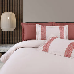 Malako Luxe Stitch & Dream: 550 TC Almond Beige & Cedar Premium Embroidered Bedding - MALAKO