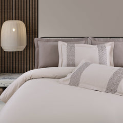 Malako Luxe Stitch & Dream: 550 TC Beige & Taupe Premium Embroidered Bedding - MALAKO