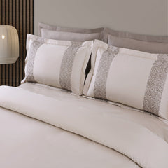 Malako Luxe Stitch & Dream: 550 TC Beige & Taupe Premium Embroidered Bedding - MALAKO