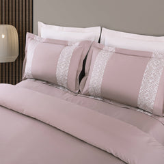 Malako Luxe Stitch & Dream: 550 TC Deep Mauve/Wine Premium Embroidered Bedding - MALAKO