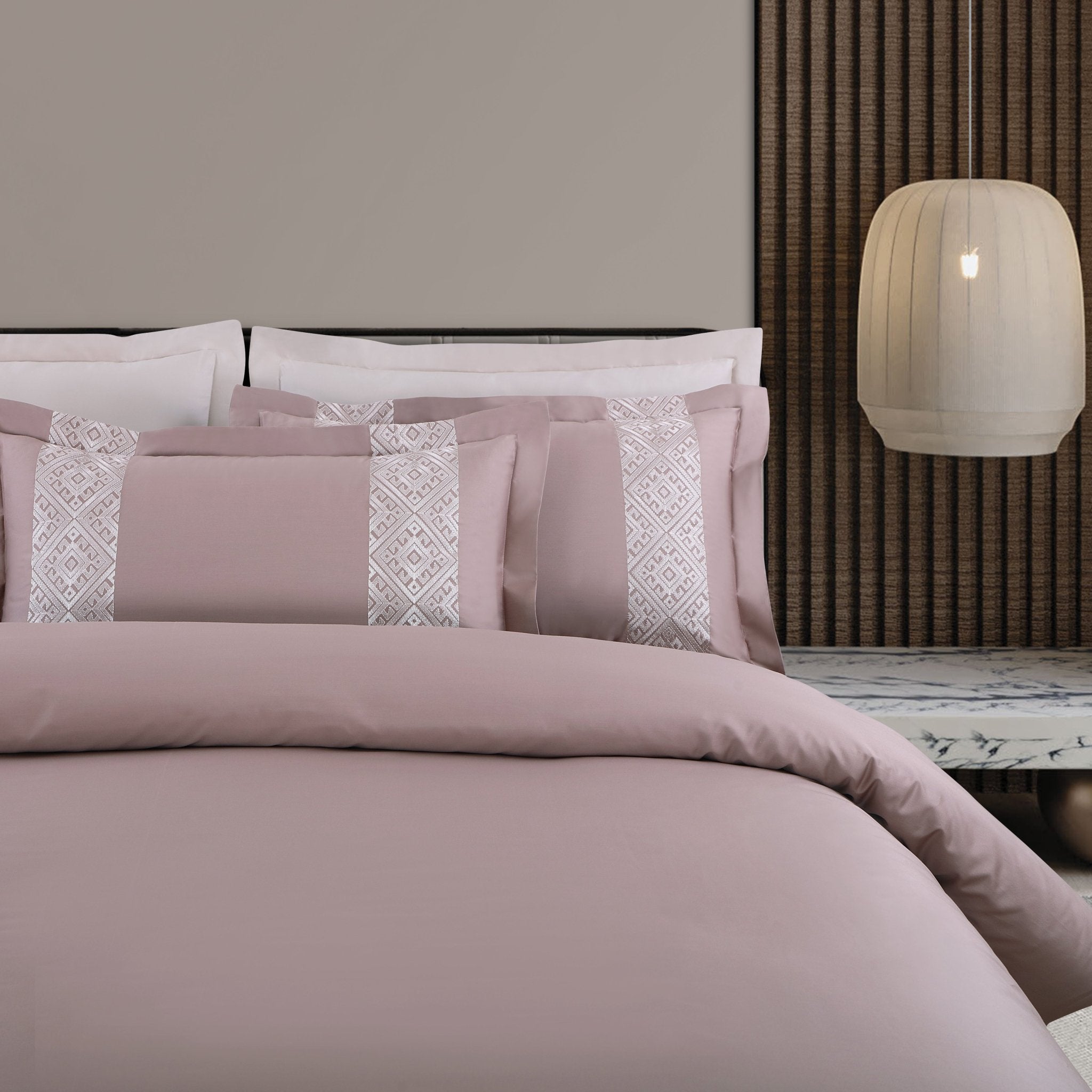 Malako Luxe Stitch & Dream: 550 TC Deep Mauve/Wine Premium Embroidered Bedding - MALAKO