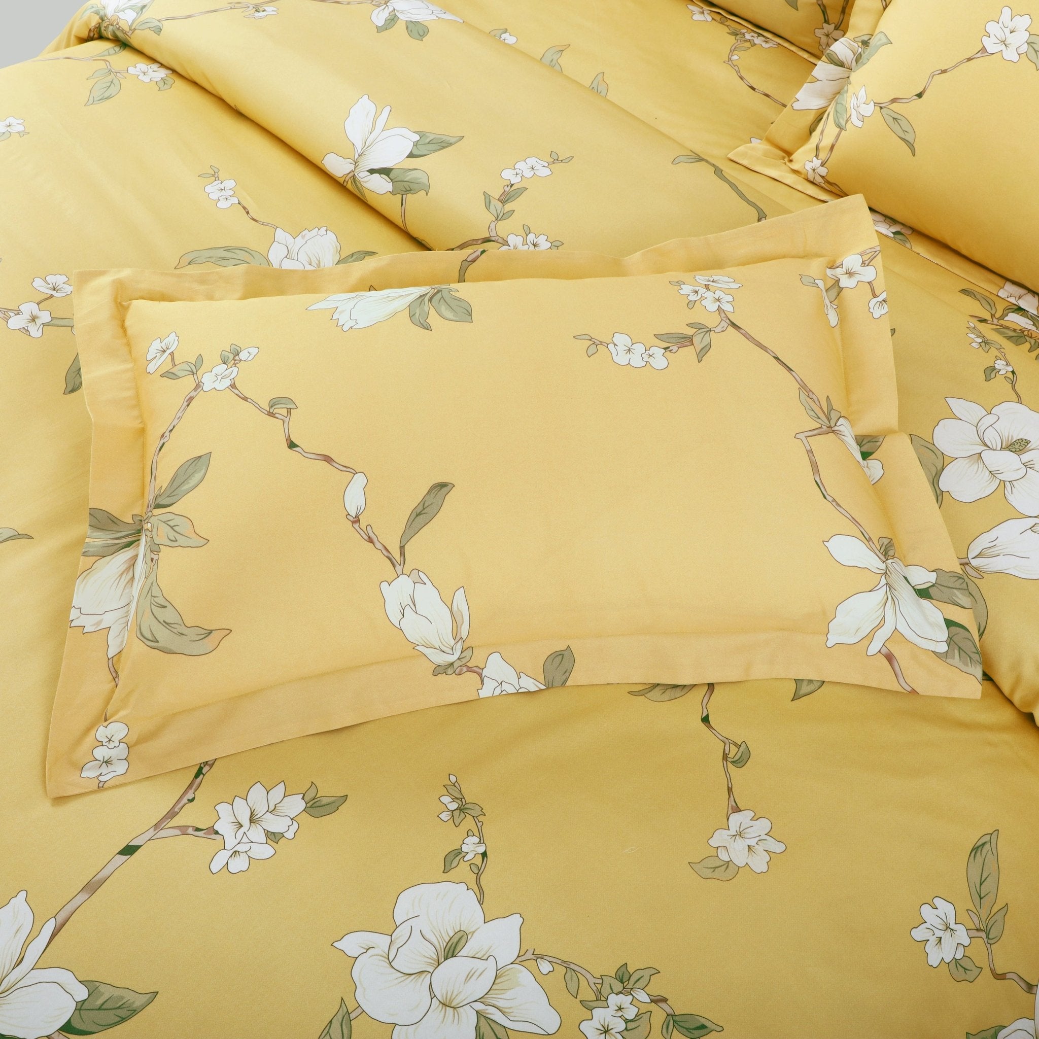 Malako Sion 100% Cotton Yellow Botanic King Size Bedding - MALAKO