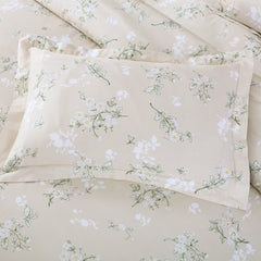 Malako Sion 500TC Egyptian Cotton Beige Floral Bedding - MALAKO