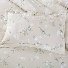 Malako Sion 500TC Egyptian Cotton Beige Floral King Size Bedding Set - MALAKO