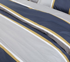 Malako Sion 500TC Egyptian Cotton Blue Geometrical King Size Bedding Set - MALAKO