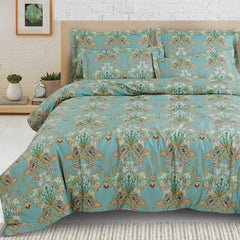 Malako Sion 500TC Egyptian Cotton Forrest Green Botanic King Size Bedding Set - MALAKO