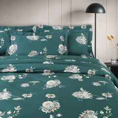 Malako Sion 500TC Egyptian Cotton Green Botanic King Size Bedding Set - MALAKO