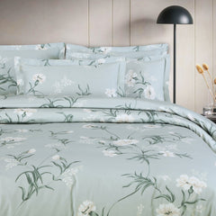 Malako Sion 500TC Egyptian Cotton Sage Green Botanic King Size Bedding Set - MALAKO