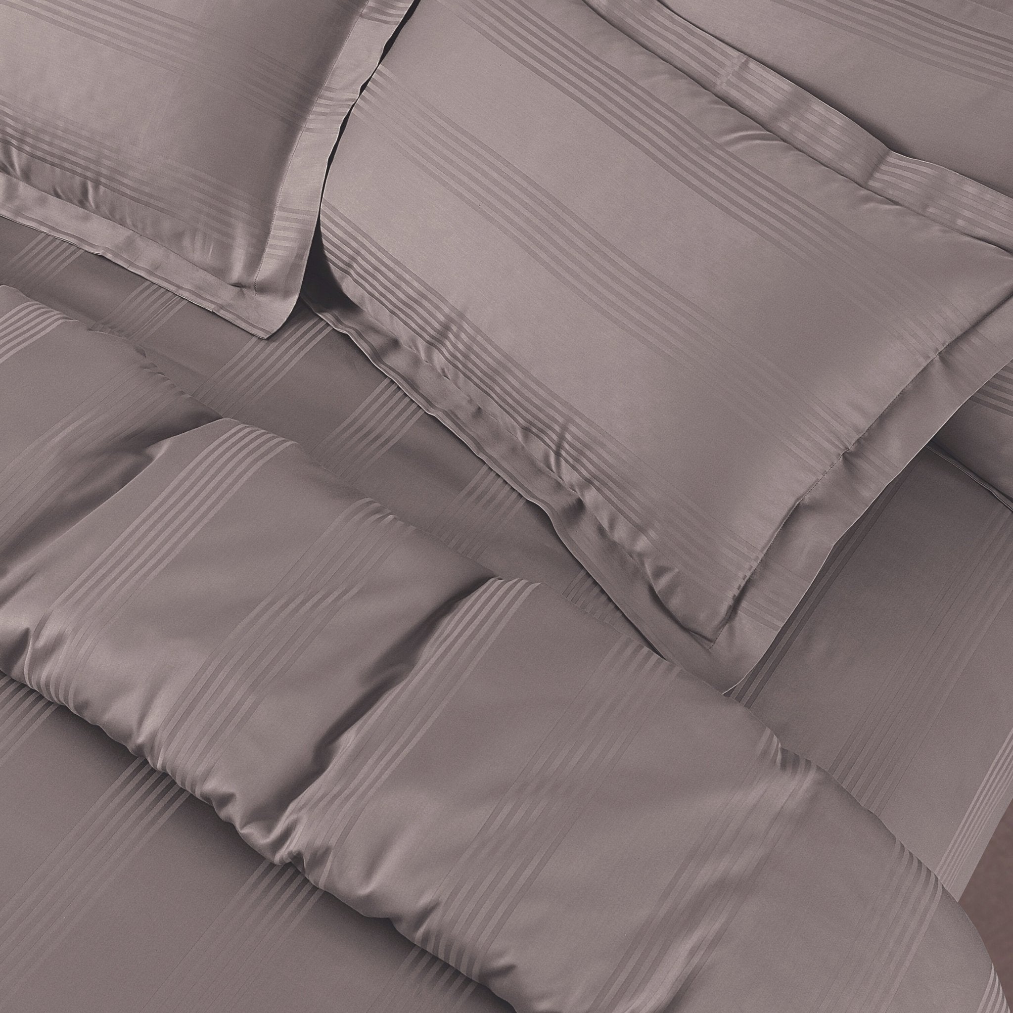 Malako Turin Jacquard Stripes 500 TC 100% Cotton King Size Bed Sheets/Duvet Covers - MALAKO