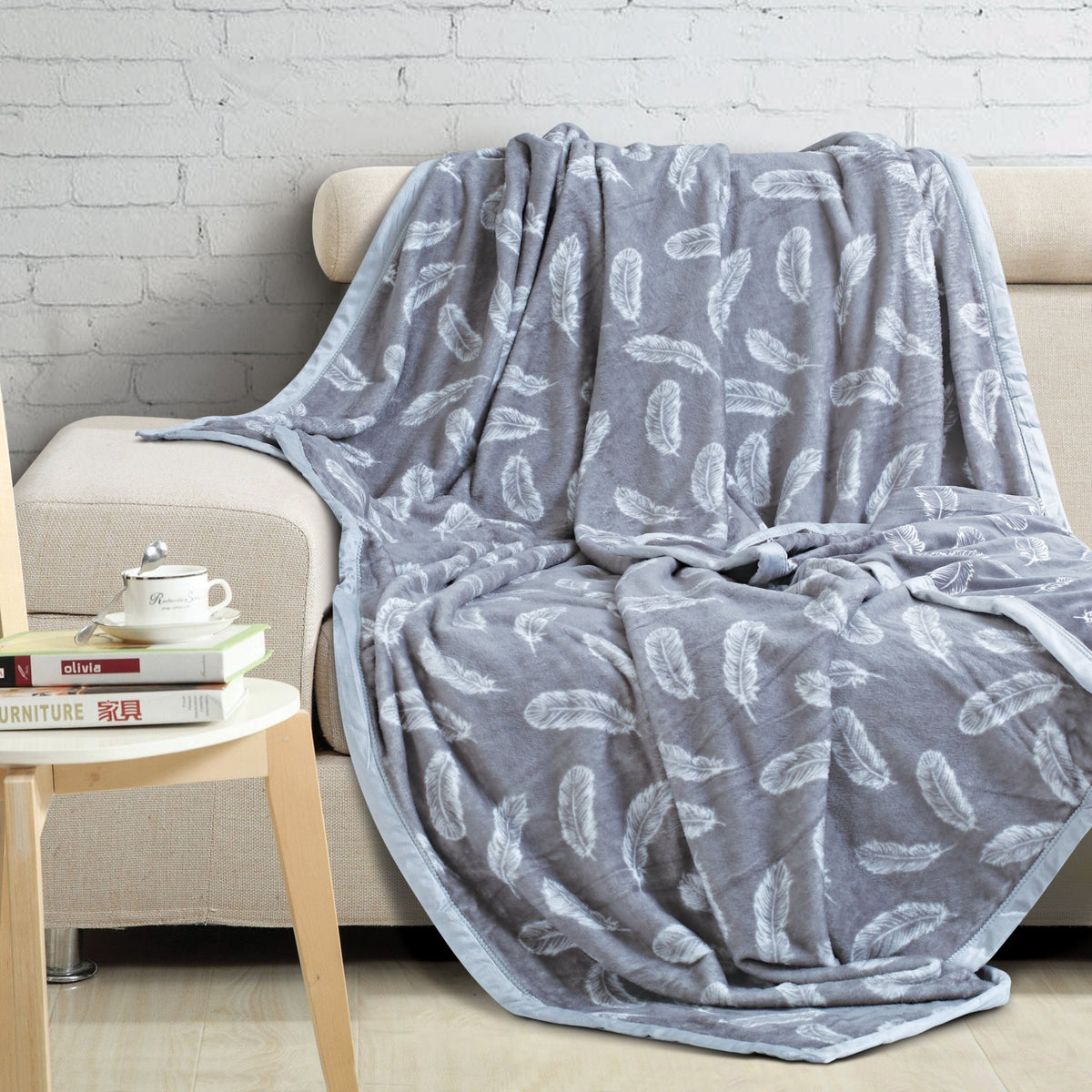 Single Bed Size: Malako Plush Grey AC Blanket - MALAKO