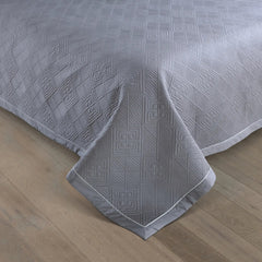 Malako Kairo 500 TC Pearl River Grey Solid King Size 100% Cotton Quilted Bed Cover Set - MALAKO