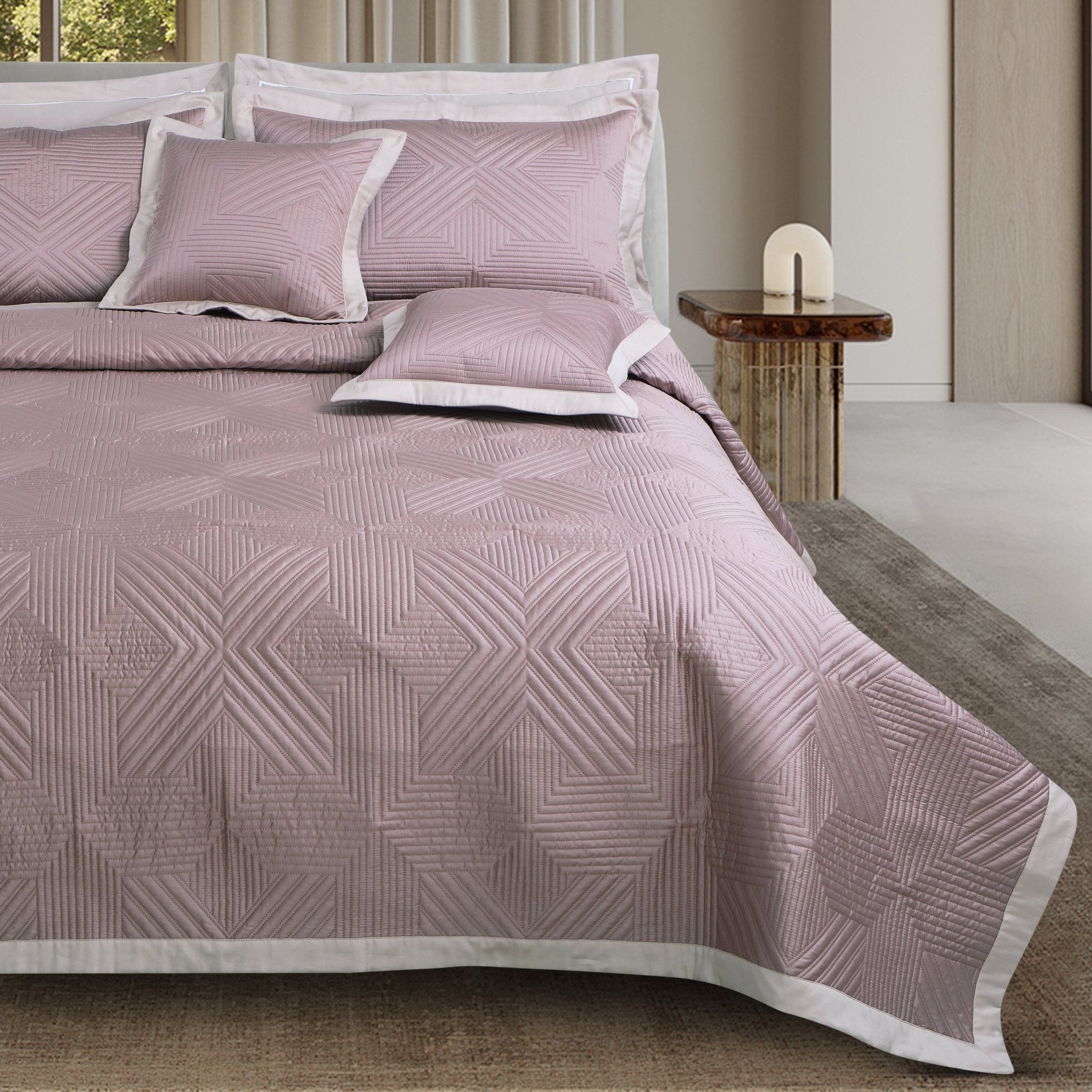 Malako Kairo 500 TC Wine Solid King Size 100% Cotton Bedspread - MALAKO